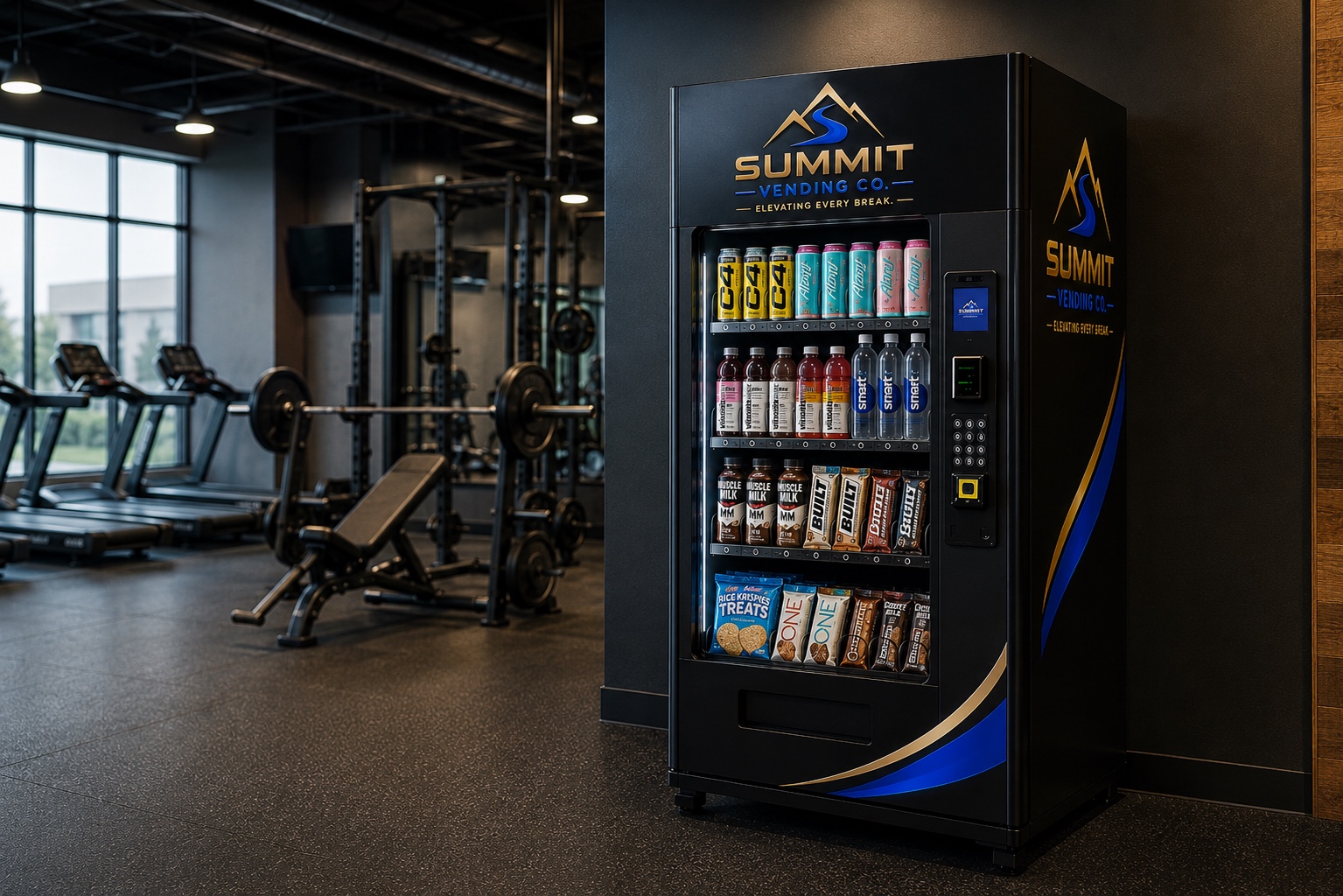 Conceptual Summit Vending machine in a fitness facility
